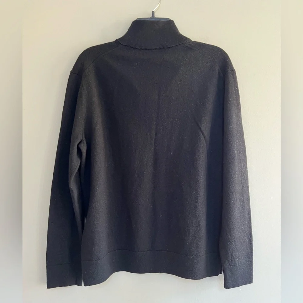 Banana Republic Italian Merino Wool Half-Zip Sweater in Black, size XL